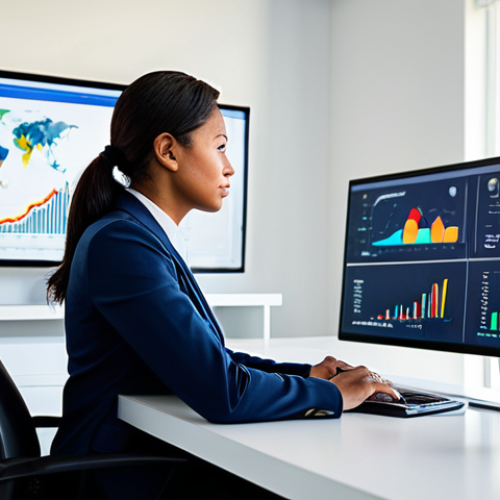 A professional, diverse individual, fully clothed in appropriate business attire, sits thoughtfully at a sleek, minimalist desk in a bright, modern home office. On a large, transparent digital screen in front of them, a visually appealing financial dashboard is displayed, featuring colorful charts and icons representing core values like "Travel & Experience," "Learning & Growth," and "Health & Wellness." A subtle, glowing compass or North Star motif is integrated into the design, symbolizing guidance. The individual has perfect anatomy, correct proportions, and a natural pose, with well-formed hands resting gently on the desk. The atmosphere is calm and focused, reflecting clarity and purpose in financial planning. Professional photography, high quality, safe for work, appropriate content, fully clothed, family-friendly.