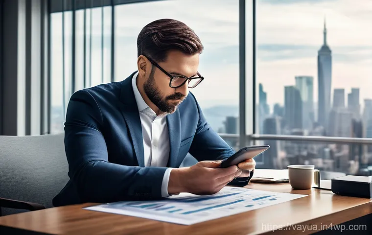 가치 기반 재정계획의 평가 및 수정 방법 - A focused individual, appearing to be in their late 30s and dressed in smart business casual attire,...