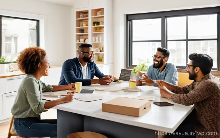 가치 기반 재정계획의 성공적인 사례 공유 - **Prompt 2: AI-Powered Smart Financial Management**
    In a clean, futuristic open-plan office sett...