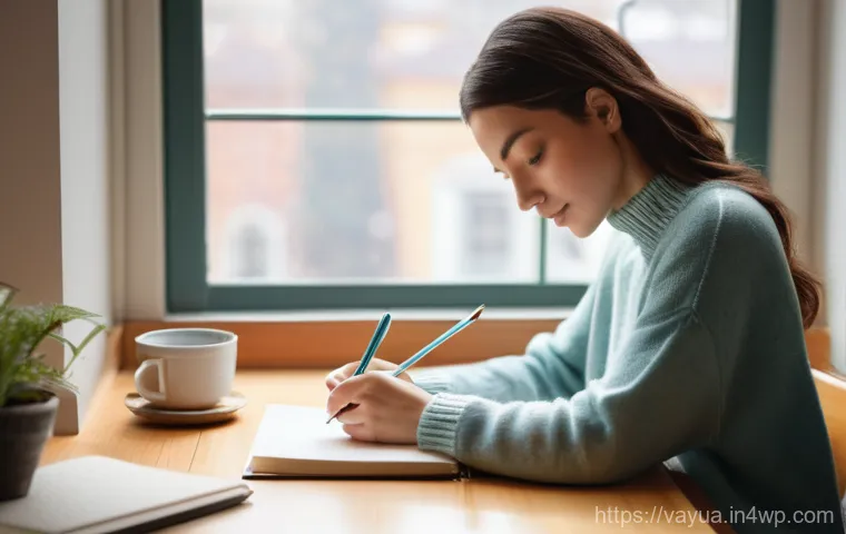 가치 기반 재정계획의 성공적인 실행 전략 - A serene and thoughtful woman, in her early 30s, with a warm, reflective expression, sits at a minim...