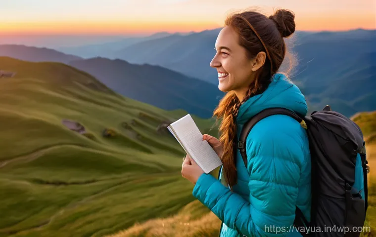 가치 기반 재정계획의 필요성 및 효과 - A joyful young woman, in her late 20s, with a warm smile, stands on a breathtaking mountaintop overl...