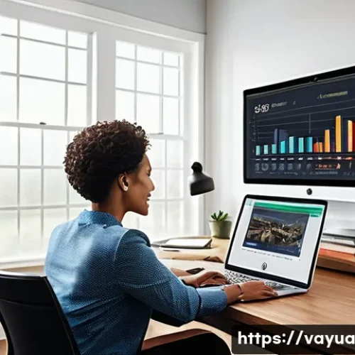 가치 중심의 재정 관리에서의 효과적인 접근법 - A professional, modern home office setting with a person thoughtfully planning long-term financial g...