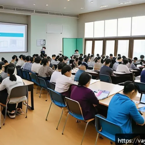 가치 기반 재정계획과 커뮤니티 참여 - A vibrant community meeting scene inside a modern municipal hall, showing diverse residents actively...